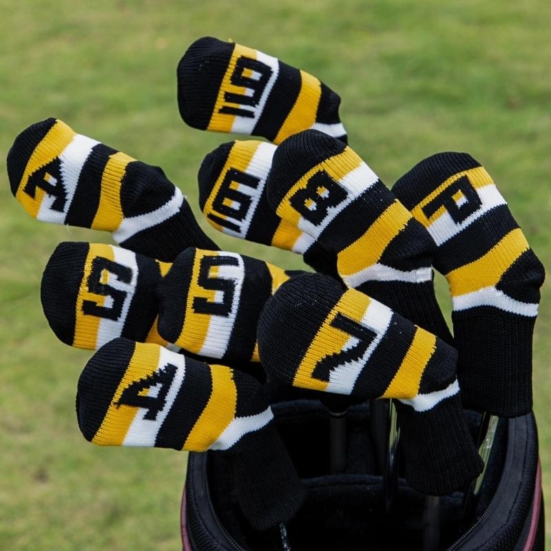 Golf Equipment Set - 9Pcs Knitted Golf Club Headcover Golf