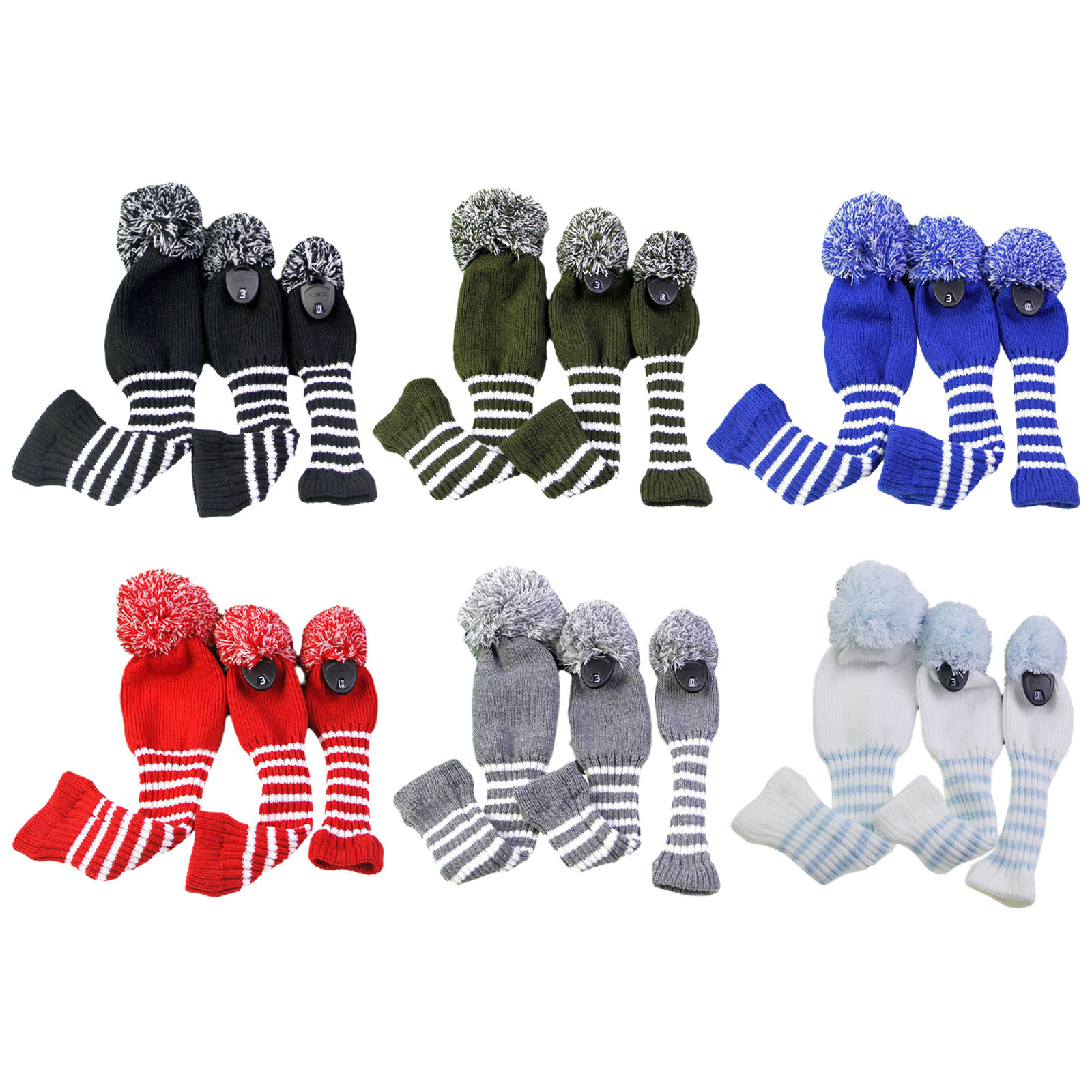 Golf Equipment Set - Seamless Golf Club Head Covers 3PCS