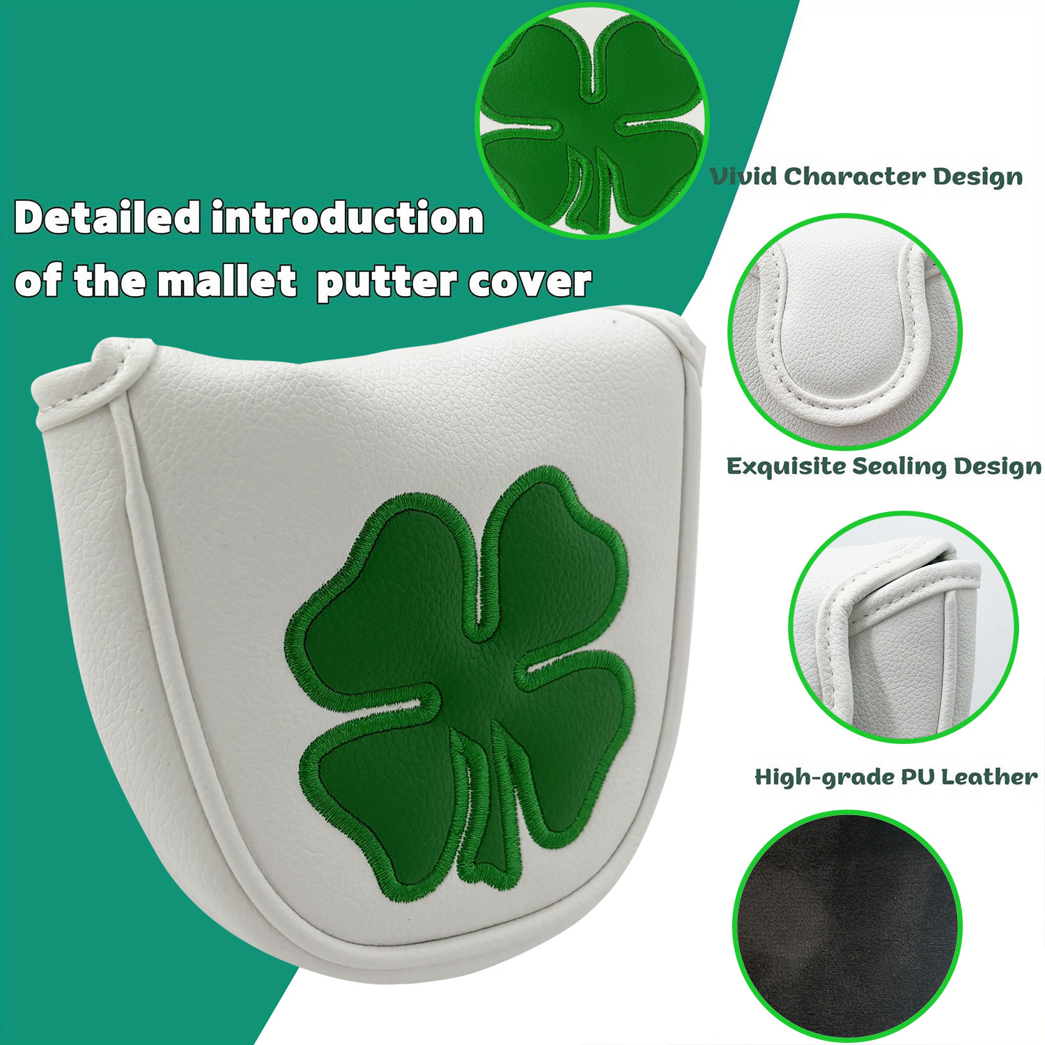 1pc Putter Head Cover, 'Clover - Golf Equipment Storage review and price