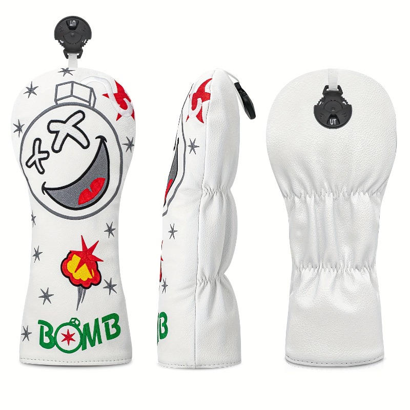 Golf Club Head Cover - White,  - Golf Equipment Storage review and price