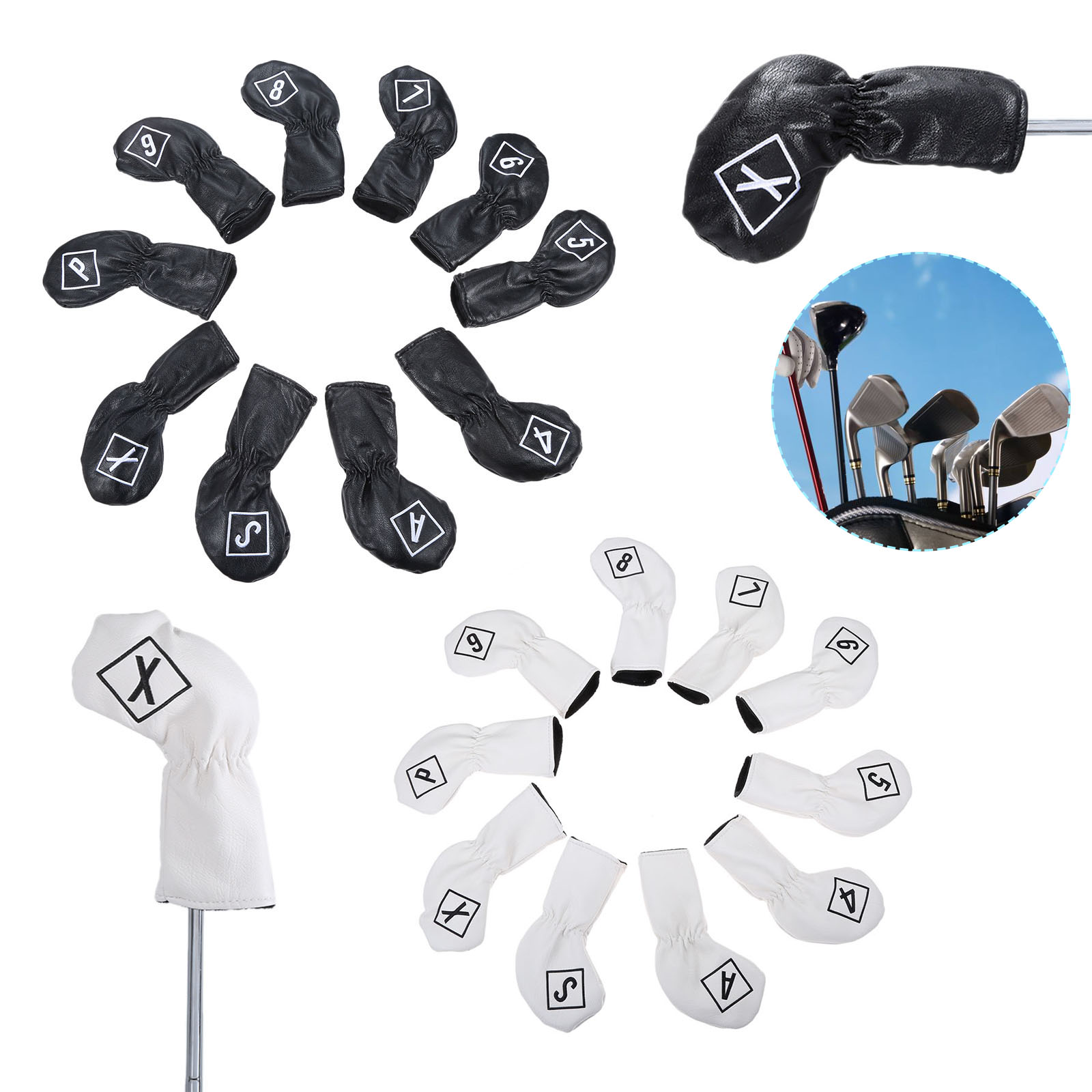 10Pcs/Set PU Leather Golf Head - Golf Equipment Set review and price