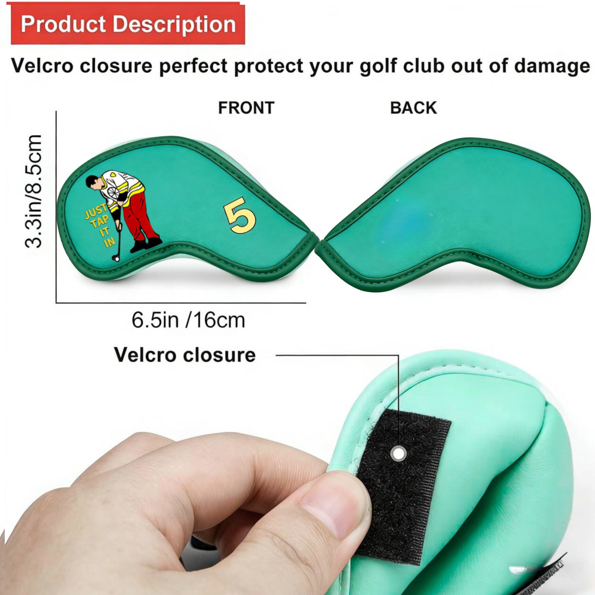 9 pcs Golf Iron Covers with Fu - Golf Equipment Storage review and price