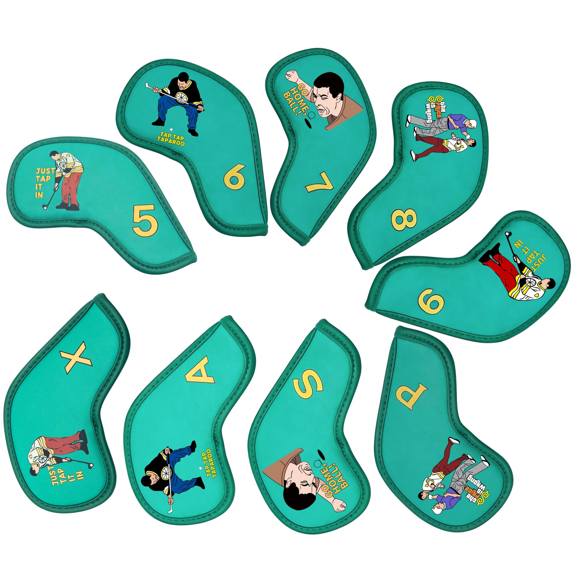 9 pcs Golf Iron Covers with Fu - Golf Equipment Storage review and price